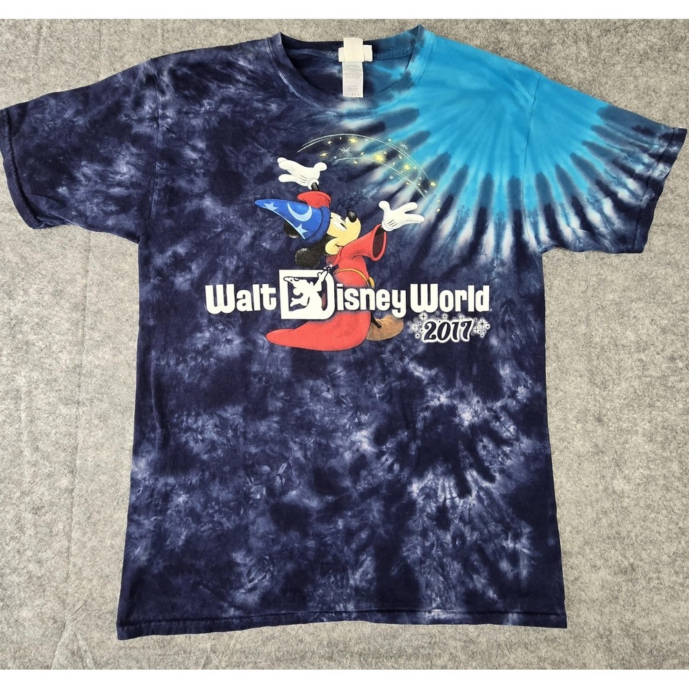 Disney Parks Walt Disney World Shirt Mens Large Tie Dye Mickey Sorcerer 2017